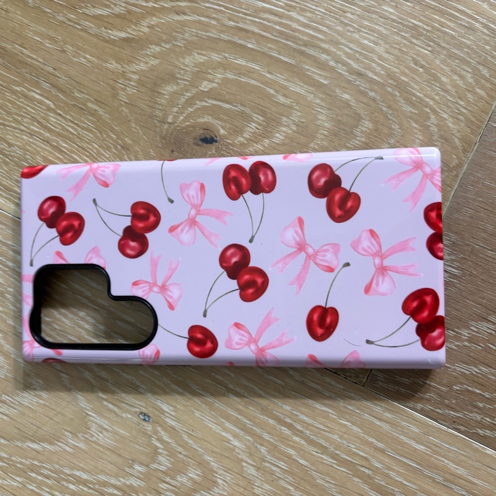 Cherry Pattern Phone Case - Pink